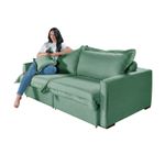 Sofá Living Retrátil Bali em Linho Verde