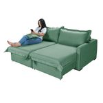Sofá Living Retrátil Bali em Linho Verde