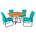 Mesa Com 4 Cadeiras Azul turquesa Opcionais - Jade