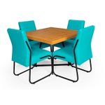 Mesa Com 4 Cadeiras Azul turquesa Opcionais - Jade