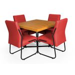 Mesa Com 4 Cadeiras Vermelha Opcionais - Jade