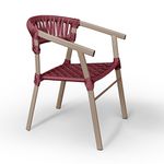 Cadeira Jasmim Corda Náutica Cereja Para Área Externa em Alumínio na Cor Bege