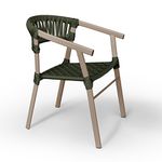 Cadeira Jasmim Corda Náutica Verde Para Área Externa em Alumínio Na Cor Bege