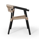 Cadeira Jasmim Corda Náutica Bege Para Área Externa em Alumínio na Cor Preta
