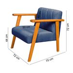 Poltrona Para Sala, Escritório ou Recepção em Linho Azul