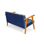 Sofá 2 Lugares Para Sala ou Recepção em Linho Azul - Madri