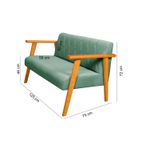 Sofá 2 Lugares Para Sala ou Recepção em Linho Verde - Madri