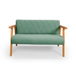 Sofá 2 Lugares Para Sala ou Recepção em Linho Verde - Madri