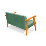 Sofá 2 Lugares Para Sala ou Recepção em Linho Verde - Madri