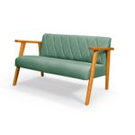 Sofá 2 Lugares Para Sala ou Recepção em Linho Verde - Madri