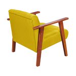 Poltrona Decorativa Resistente Em Suede Amarelo Canário