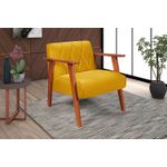 Poltrona Decorativa Resistente em Suede Amarelo Mostarda - Madri