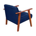 Poltrona Decorativa Resistente em Suede Azul Marinho - Madri