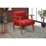 Poltrona Decorativa Resistente em Suede Vermelho - Madri