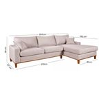 Sofá 3 Lugares 2,44m Living Califórnia Zargo Com Chaise Direito em Linho Champagne