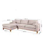 Sofá 3 Lugares 2,44m Living Califórnia Zargo Com Chaise Esquerdo em Linho Champagne