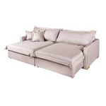 Sofá Cama Retrátil e Reclinável Living Bali em Linho Bege 2,18m