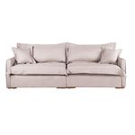 Sofá Cama Retrátil e Reclinável Living Bali em Linho Bege 2,18m