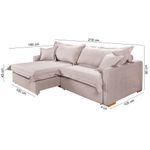 Sofá Cama Retrátil e Reclinável Living Bali em Linho Bege 2,18m