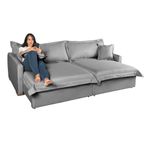Sofá Cama Retrátil e Reclinável Living Bali em Linho Cinza 2,18m