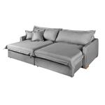 Sofá Cama Retrátil e Reclinável Living Bali em Linho Cinza 2,18m