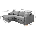 Sofá Cama Retrátil e Reclinável Living Bali em Linho Cinza 2,18m