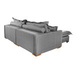 Sofá Cama Retrátil e Reclinável Living Bali em Linho Cinza 2,18m