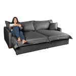 Sofá Cama Retrátil e Reclinável Living Bali em Linho Grafite 2,18m