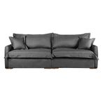 Sofá Cama Retrátil e Reclinável Living Bali em Linho Grafite 2,18m