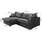 Sofá Cama Retrátil e Reclinável Living Bali em Linho Grafite 2,18m