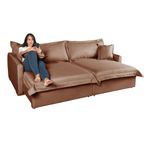 Sofá Cama Retrátil e Reclinável Living Bali em Linho Marrom 2,18m