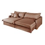 Sofá Cama Retrátil e Reclinável Living Bali em Linho Marrom 2,18m