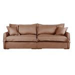 Sofá Cama Retrátil e Reclinável Living Bali em Linho Marrom 2,18m