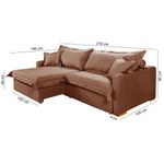 Sofá Cama Retrátil e Reclinável Living Bali em Linho Marrom 2,18m