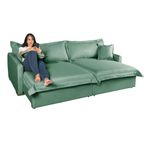Sofá Cama Retrátil e Reclinável Living Bali em Linho Verde 2,18m