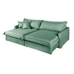Sofá Cama Retrátil e Reclinável Living Bali em Linho Verde 2,18m