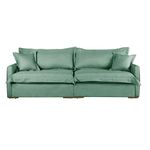 Sofá Cama Retrátil e Reclinável Living Bali em Linho Verde 2,18m