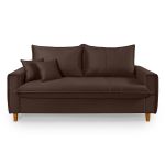 Sofá Baú 3 Lugares Living em Tecido Suede Marrom 1,95m