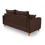 Sofá Baú 3 Lugares Living em Tecido Suede Marrom 1,95m