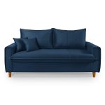 Sofá Baú 3 Lugares Living em Tecido Suede Azul Marinho 1,95m