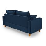 Sofá Baú 3 Lugares Living em Tecido Suede Azul Marinho 1,95m