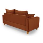 Sofá Baú 3 Lugares Living em Tecido Suede Terracota 1,95m