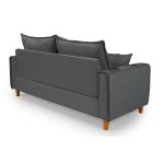 Sofá Baú 3 Lugares Living em Tecido Suede Cinza 1,95m