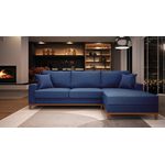 Sofá 3 Lugares 2,44m Living Califórnia Com Chaise Direito em Linho Azul