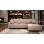 Sofá 4 Lugares Living Califórnia Com Chaise Direito em Linho Champagne