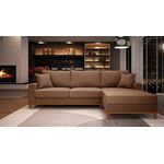 Sofá 4 Lugares Living Califórnia Com Chaise Direito em Linho Marrom