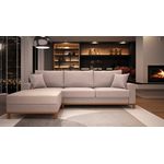 Sofá Com Chaise Esquerdo de Linho Champagne 4 Lugares Living Califórnia