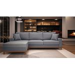 Sofá Com Chaise Esquerdo de Linho Cinza 4 Lugares Living Califórnia