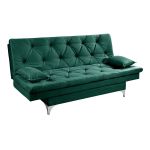 Sofá Cama Casal 3 Lugares Multiuso Austria Verde em Suede