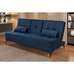 Sofá Cama Solteiro Reclinável em Suede Azul Marinho - Colorado